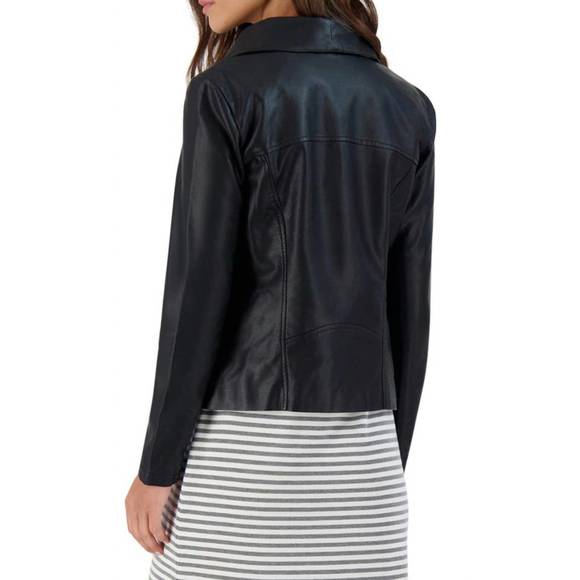 NEW STEVE MADDEN dakota faux leather jacket in black - Picture 2 of 3